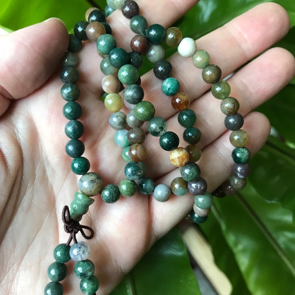 Mixed genuine Indian agate Mala necklace/bracelet - Picture 6 of 11
